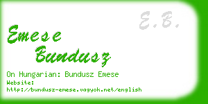 emese bundusz business card